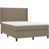  Krevet box spring s madracem LED smeđesivi 140x200 cm tkanina | shoptok.hr