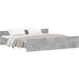  The Living Store Posteljni okvir z vzglavjem in vznožjem betonsko siv 200x200 cm - Posteljni Okvir, (21499357) | Shoptok.si