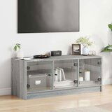 TV omarica s steklenimi vrati siva sonoma 102x37x42 cm | Shoptok.si