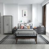  Metalni okvir kreveta s uzglavljem nosivost 300 kg 145D x 211Š x 106V cm crni | shoptok.hr