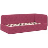 vidaXL Kotna postelja z vzmetnico Vinorodna rdeča 90 x 190 cm Žamet | Shoptok.si