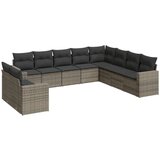 Maison Chic Seti vrtnega pohištva - Vrtna garnitura - Vrtni pohištvo set 10-delna z blazinami siv poli ratan, (21815401) | Shoptok.si