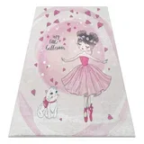 BAMBINO 2161 pralna preproga Ballerina, mačka za otroke protizdrsna - roza 140x200 cm, (5000176531)
