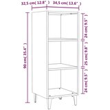  Komoda boja smeđeg hrasta 34,5x32,5x90 cm od konstruiranog drva | shoptok.hr