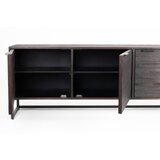 White Label Rjava nizka komoda iz masivnega tika 140x55 cm Webster – | Shoptok.si