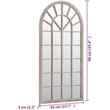  Ogledalo boja pijeska 90 x 45 cm željezno za unutarnju upotrebu | shoptok.hr
