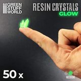 Green Stuff World Green Glow Resin Crystals Medium | Svetleći zeleni smolasti kristali srednji 9–16mm (50 kom) | Eponuda.com