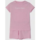 Calvin Klein Underwear Otroška bombažna pižama roza barva