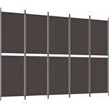Sobna pregrada s 5 panela smeđa 250x180 cm od tkanine | Shoptok.si