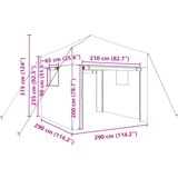 vidaXL Staklenik s krovom Zelena 290 x 290 x 315 cm Čelik | shoptok.hr