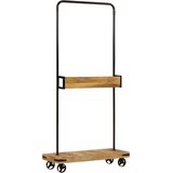  Stalak za odjeću s kotačima 90x35x190 cm drvo manga i željezo | shoptok.hr
