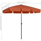 vidaXL Senčnik za na plažo terakota 200x125 cm, (20610837) | Shoptok.si