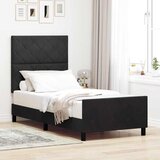 Krevet s opruga kutije s uzglavljem Crna 100 x 200 cm Baršun | shoptok.hr