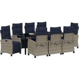  Vrtni set za objed s jastukom 9 pcs Siva poliratan | shoptok.hr