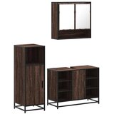  3-dijelni set kupaonskog namještaja boja smeđeg hrasta drveni | shoptok.hr