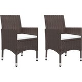 3-dijelni vrtni bistro set poliratan i kaljeno staklo smeđi | Eponuda.ba