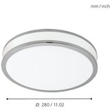 Eglo palermo 2 plafonjera/1, led, 18w, 2000lm, prom 280,krom/bijela | shoptok.hr