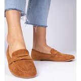 Gemre Brown elegant eco-suede loafers Palmarina | Shoptok.si