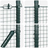 vidaXL zavarena žičana ograda sa 13 flanged postovima Zelena 1.4x50 m Čelik | shoptok.hr