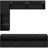 TV ormar s LED svjetlima 7 pcs Crni hrast Konstruirano drvo | shoptok.hr
