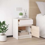  Nočna omarica 2 kosa bela 40x31x50 cm trdna borovina, (20624345) | Shoptok.si