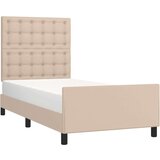  Posteljni okvir z vzglavjem kapučino 80x200 cm umetno usnje, (20903879) | Shoptok.si