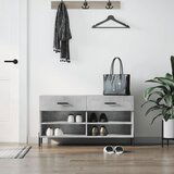 The Living Store regal za čevlje betonsko siv 102x35x55 cm inženirski les - klop za čevlje, (21485656) Cene