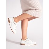 Shelvt White and gold platform sneakers | Shoptok.si
