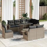Maison Chic Seti vrtnega pohištva - Vrtna garnitura - Vrtni pohištvo set 9-delna z blazinami siv poli ratan, (21796231) | Shoptok.si