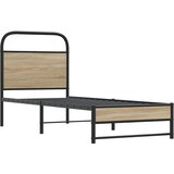  Okvir kreveta bez madraca dimljena boja hrasta 75x190 cm drveni | shoptok.hr