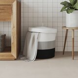  Košara za pohranu s poklopcem bijela i crna Ø 37 x 50cm pamučna | Eponuda.com