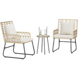 vidaXL Komplet za jedilnico v vrtu z blazino 3 pcs Črna, antracit | Shoptok.si