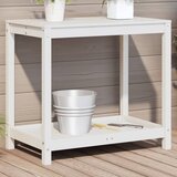 vidaXL Miza za sajenje s polico bela 82,5x50x75 cm trdna borovina | Shoptok.si
