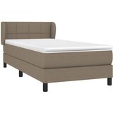Krevet s oprugama i madracem smeđesivi 90x190 cm od tkanine | Eponuda.com