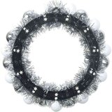 vidaXL Vijenci s božićnim kuglicama 2 pcs Bijela i Srebrna | shoptok.hr