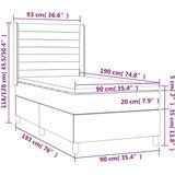  Box spring s madracem LED tamnosivi 90x190 cm baršun | shoptok.hr