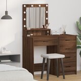 vidaXL Smeđi hrast MDF drvo 50 x 41 x 135 cm Ogledalo Toaletni stol Cijene
