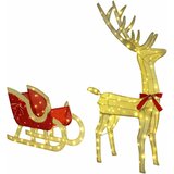  Reindeer vuče saonice Topla bijela 151 x 28 x 128,5 cm tkanina | shoptok.hr