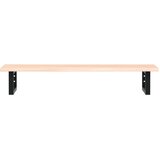  Zidna polica za umivaonik od čelika i masivne hrastovine Smeđa 100 x 40 x 2 cm | shoptok.hr