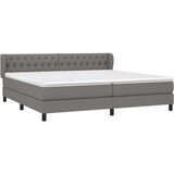  Box spring postelja z vzmetnico temno siva 200x200 cm blago, (20723613) | Shoptok.si