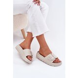 EVENTO Women's Foam Platform Sandals With Buckle Beige Viasara | Shoptok.si