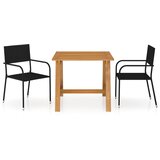  3-dijelni vrtni blagovaonski set crni Cijene