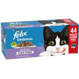 Felix Ekonomično pakiranje: Original Mix u želeu 88 x 85 g - Mješovito pakiranje (losos, tuna, govedina, piletina) u