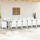  Vrtna jedilna garnitura s blazinami z blazino 17 pcs Bela PP, (5000153786) | Shoptok.si