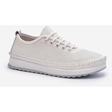 VINCEZA Leather Women's Sports Sneakers Beige Lalnai | shoptok.hr