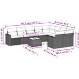  10-dijelni set vrtnih sofa s jastucima bež od poliratana | shoptok.hr