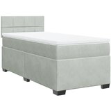 Maison Chic Box spring postelja - Vzmetna postelja z vzmetnico svetlo siva 80x200 cm žamet SL4119, (21906353) Cene