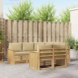  Set vanjskih sofa 7 pcs Bijela i bež 247 x 128,5 x 73 cm | shoptok.hr