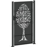  Vrtna vrata Crna 110 x 205 cm Čelik s praškastim premazom | shoptok.hr