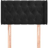  Vzglavje z ušesi črno 83x16x78/88 cm žamet, (20952498) | Shoptok.si